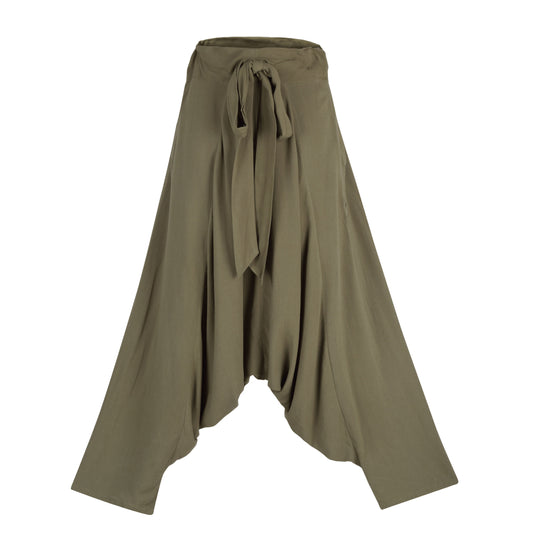 Femme Flair Pants Pants Blooms Of Love One Size Olive Odyssey 85% Viscose & 15% Linen