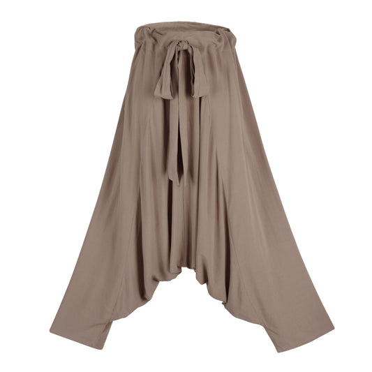 Femme Flair Pants Pants Blooms Of Love One Size Total Taupe 85% Viscose & 15% Linen