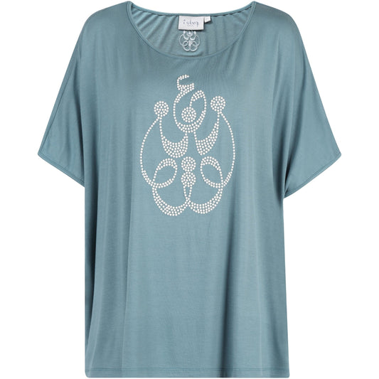 Pastel Paradise Tee Top Blooms Of Love One Size Teal Tides of Love 95% Modal & 5% Elastane