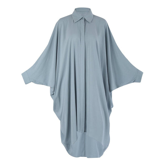 Breezy Versatility Dress Blooms Of Love One Size Powder Blue 85% Viscose & 15% Linen